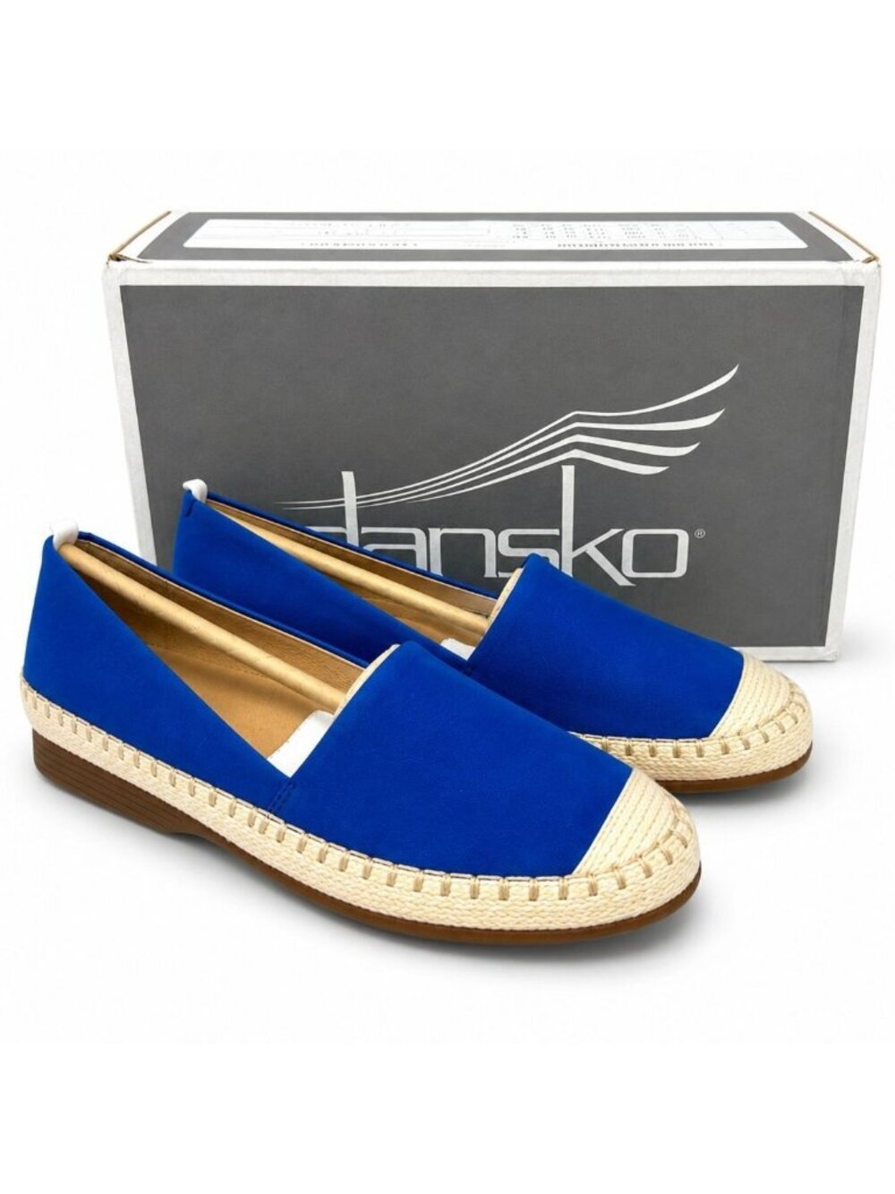 Dansko Lesley Supportive Cobalt Nubuck Women EU 37 Slip On Espadrille Flats